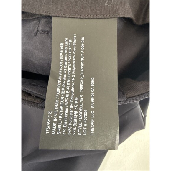 Theory Pants Womens 12 Navy Classic Suit Office Siren Office - Picture 9 of 10